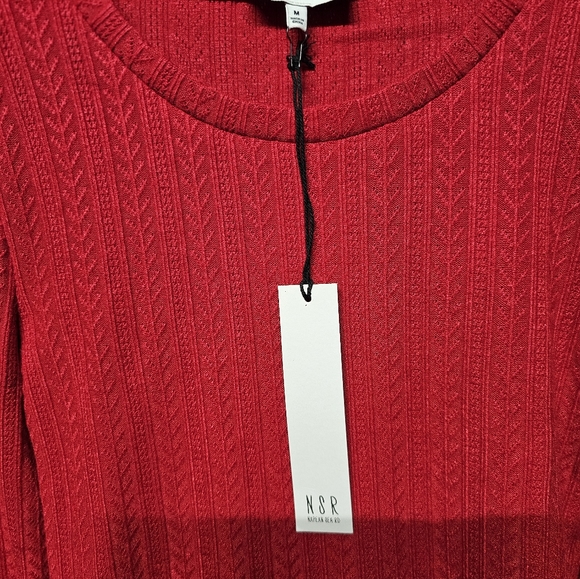 🆕 NSR Red Bodycon Sweater Dress sz M - Picture 2 of 7